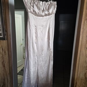 Selfie Leslie Champagne Strapless Dress